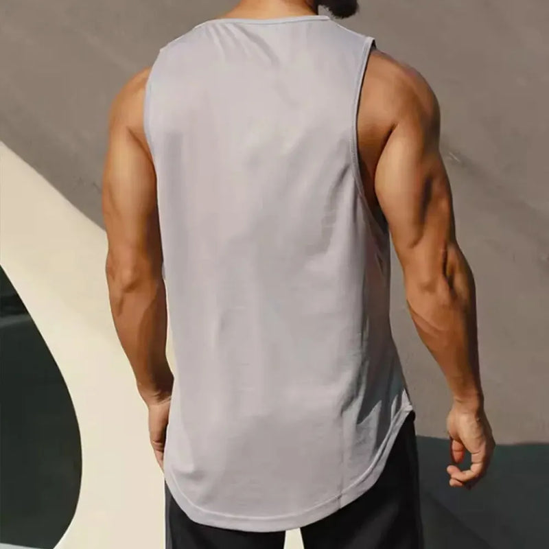 Camiseta esportiva de secagem rápida, sem mangas, perfeita para o verão.