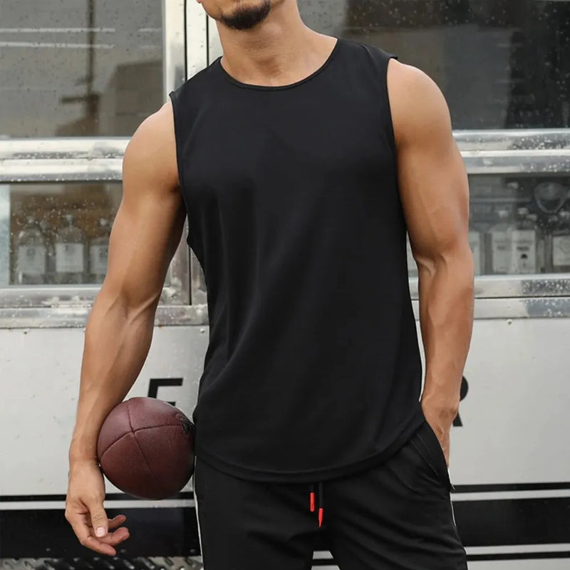 Camiseta esportiva de secagem rápida, sem mangas, perfeita para o verão.
