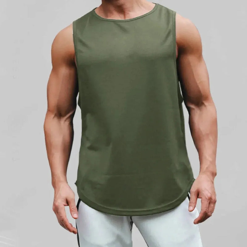 Camiseta esportiva de secagem rápida, sem mangas, perfeita para o verão.