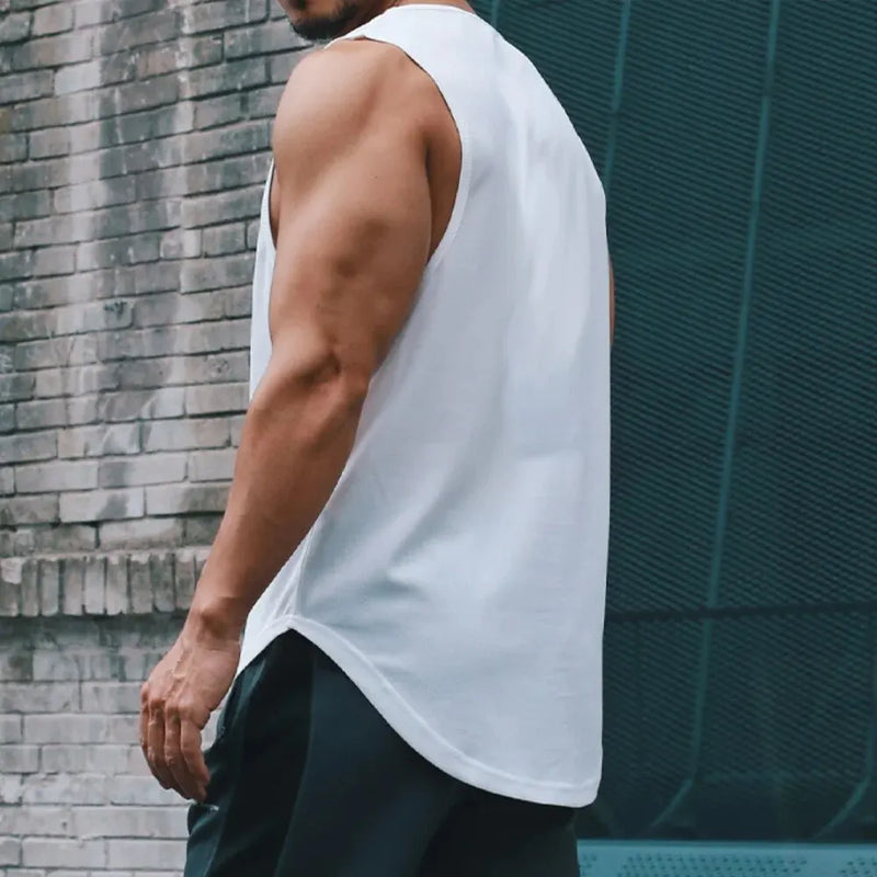 Camiseta esportiva de secagem rápida, sem mangas, perfeita para o verão.
