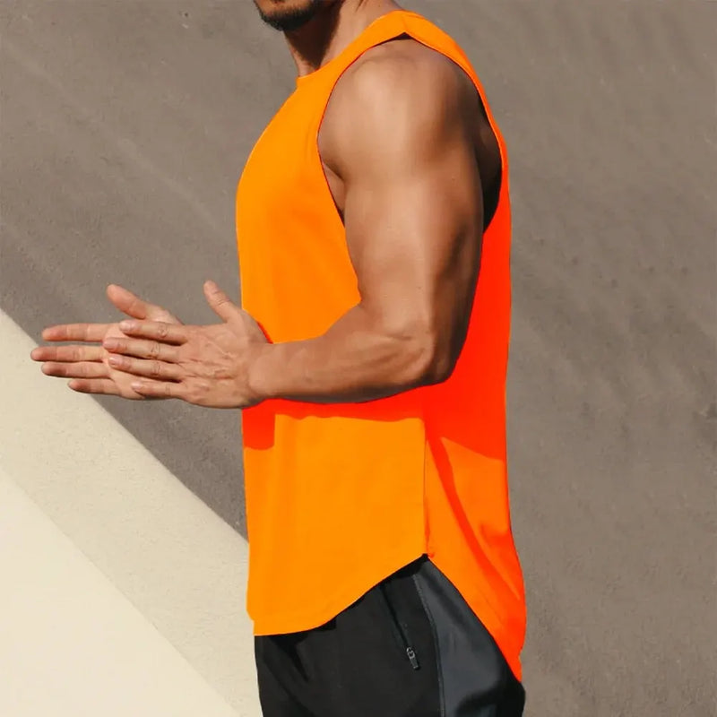 Camiseta esportiva de secagem rápida, sem mangas, perfeita para o verão.