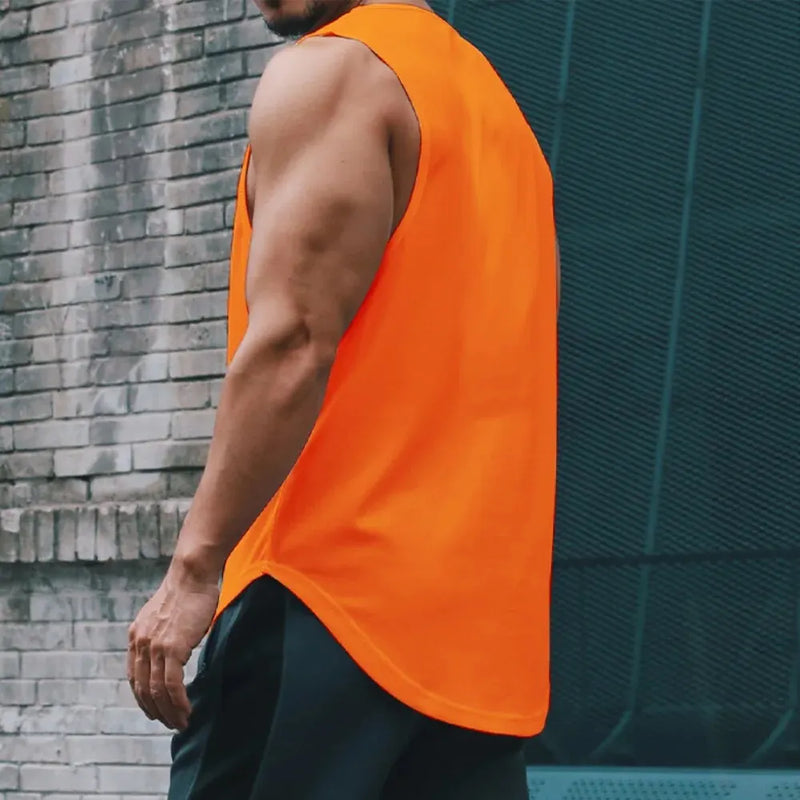 Camiseta esportiva de secagem rápida, sem mangas, perfeita para o verão.