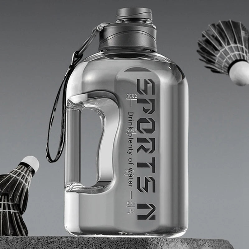 Garrafas de água isoladas fitness de 2,7/1,7L para academia, viagens e caminhadas.